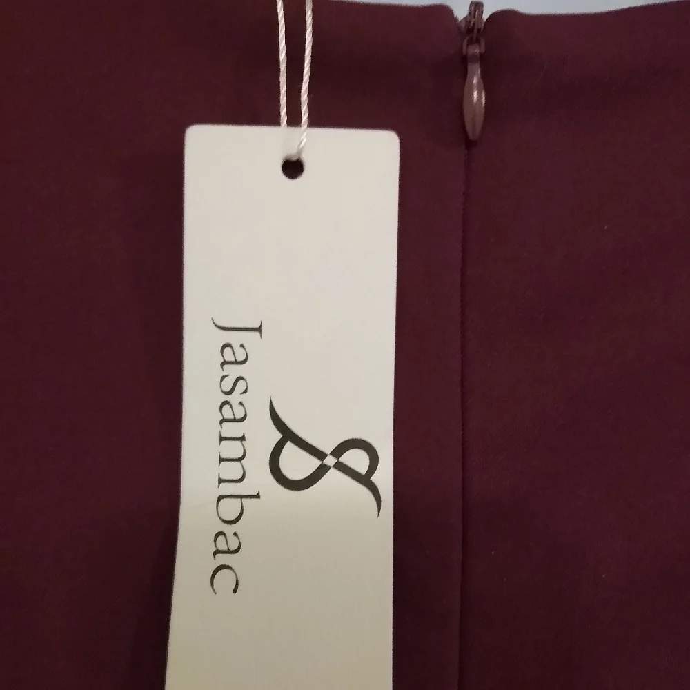 NEW Burgundy Solid Career & Sexy Form Fitting Bodycon Dress Lady's M - Picture 8 of 11